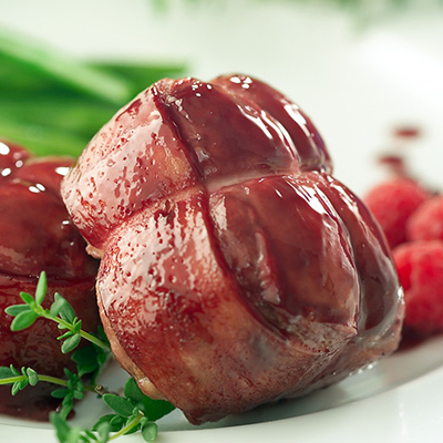 Chicken Tournedos with Port-Raspberry Coulis