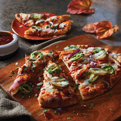 Spicy BBQ Turkey Flatbread