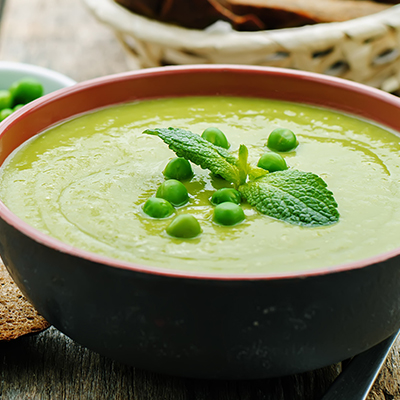 Creamy Green Pea and Mint Soup