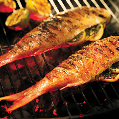 Grilled snappers and avocado marinade