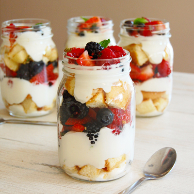 Tiered Trifle Cake Shells with Berries and Lime